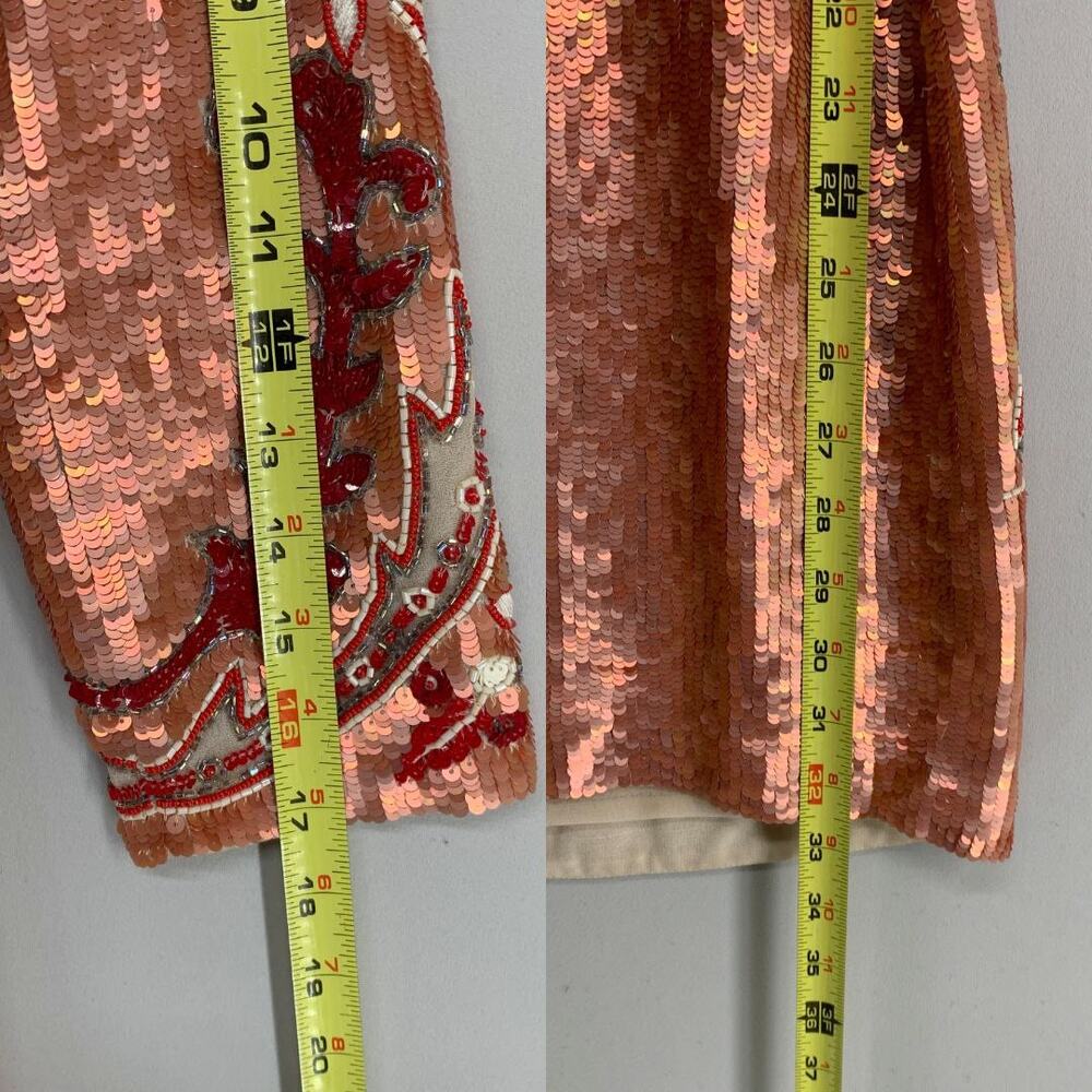 Needle & Thread Tapestry Motif Mini Dress US 6 Rose Gold Sequin Cocktail - Picture 10 of 16